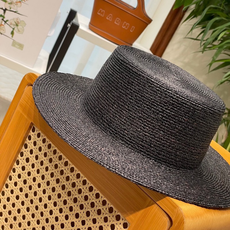 LOEWE 春夏日寬檐休閑平頂草帽 度假logo 進口頂級拉菲編織草帽子。 進口