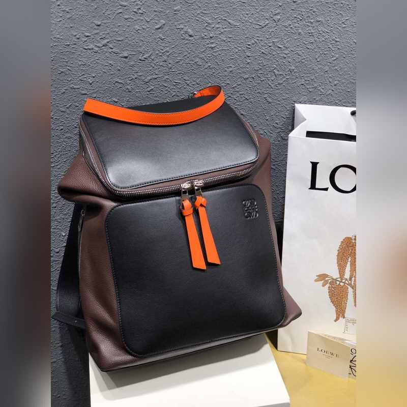 Goya backpack 配色雙肩包 拉頭有皮結(jié)，側(cè)圍有拉鍊袋，後幅是上下兩