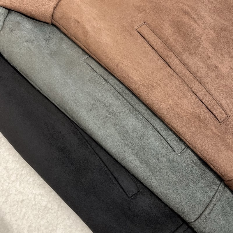 羅意威LOEWER25早秋新款麂皮絨環保皮革翻領夾克，男士經典字母標識壓紋襯衫式