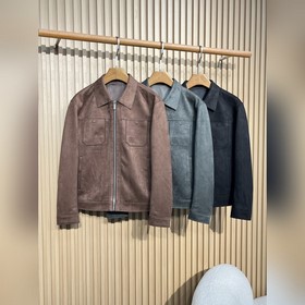 羅意威LOEWER25早秋新款麂皮絨環(huán)保皮革翻領(lǐng)夾克，男士經(jīng)典字母標(biāo)識(shí)壓紋襯衫式