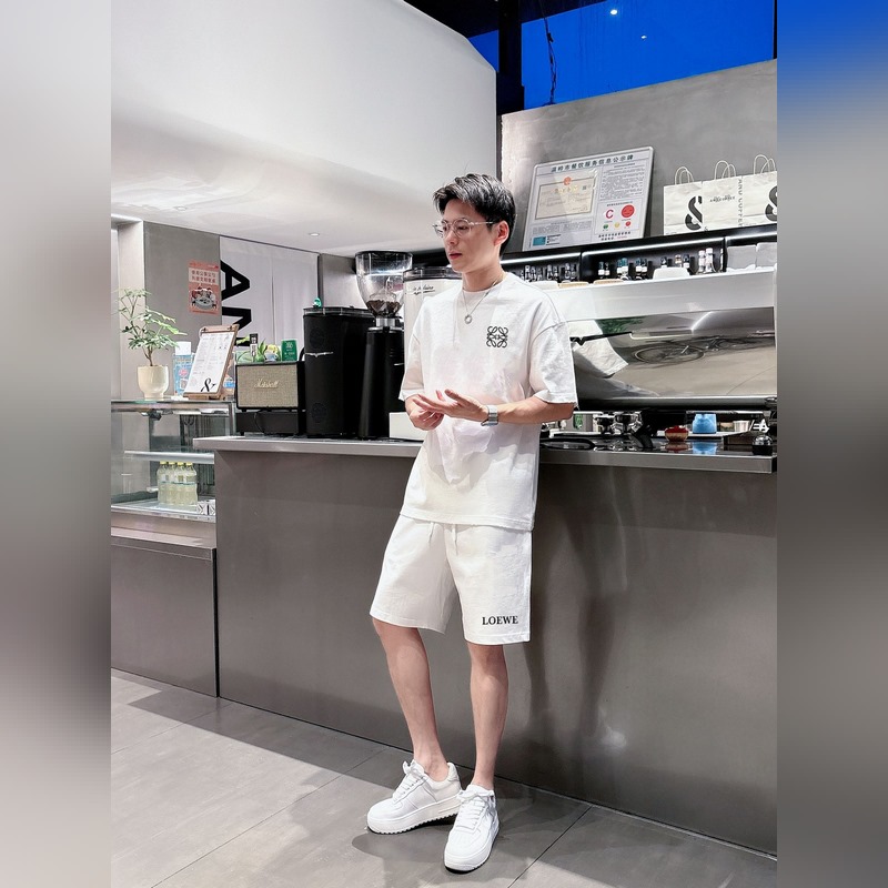 LOEWE 羅意威 高端定制 2026春夏新款首發(fā)專櫃最新款短袖短褲休閑套裝 重