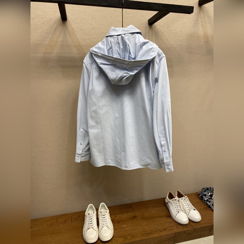 Loewe、羅意威棉質(zhì)連帽外套襯衫 面料選擇： 選用百分百棉纖維打造而成的28