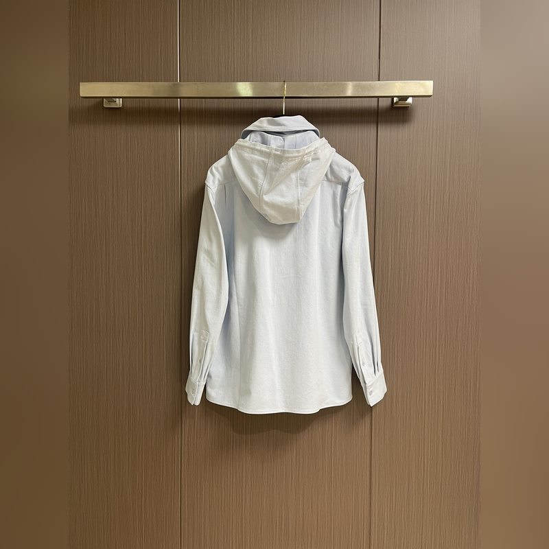 Loewe 棉質連帽外套襯衫，選用百分百棉纖維打造而成的280-400TC高支斜