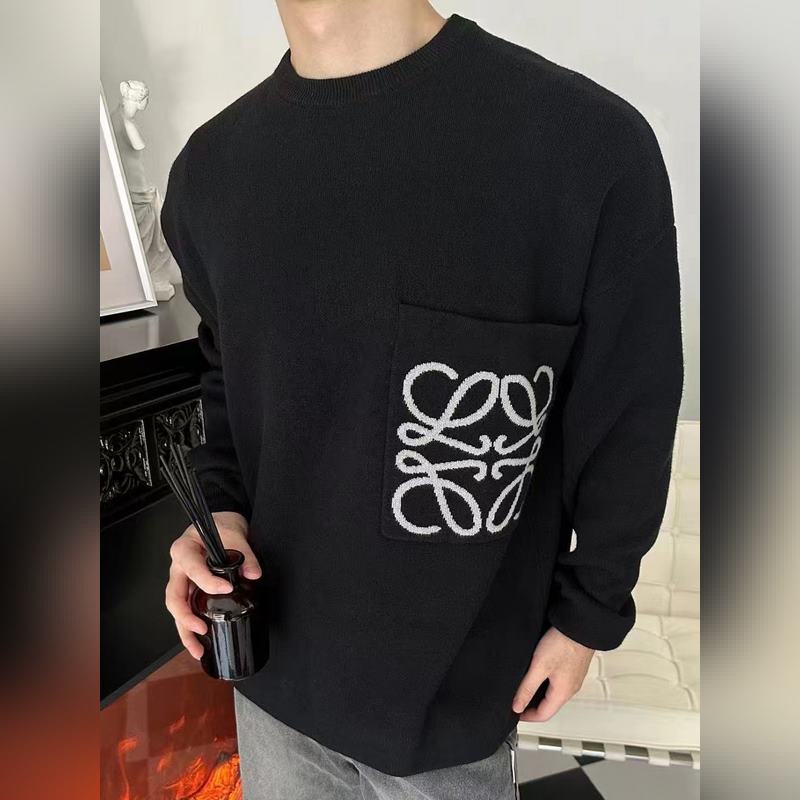 LOEWE口袋提花毛衣 面料選擇： 選用49%粘纖43%棉和少量錦綸和氨綸織成。