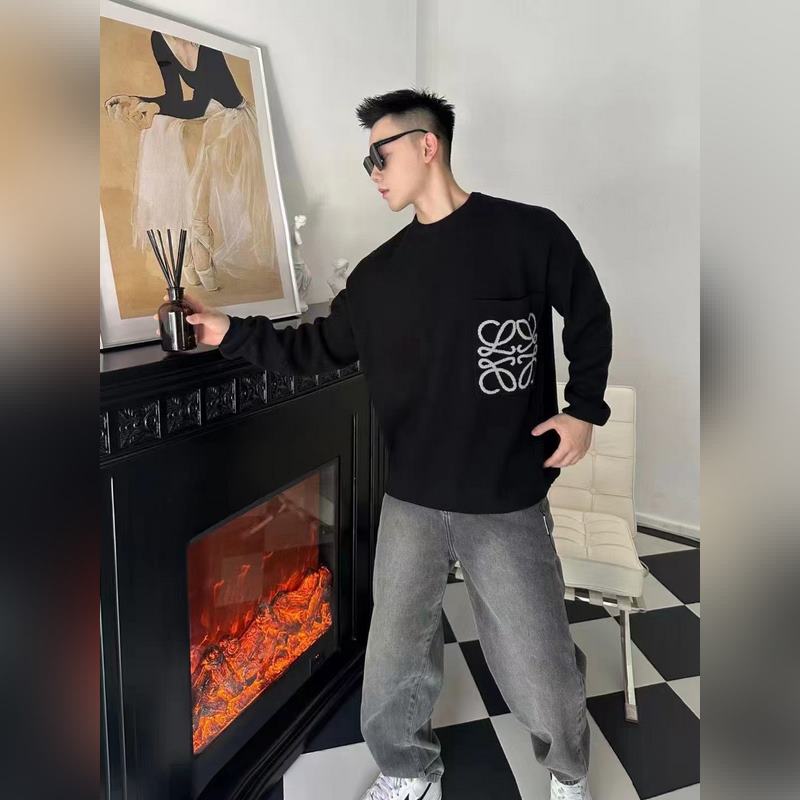 LOEWE口袋提花毛衣 面料選擇： 選用49%粘纖43%棉和少量錦綸和氨綸織成。