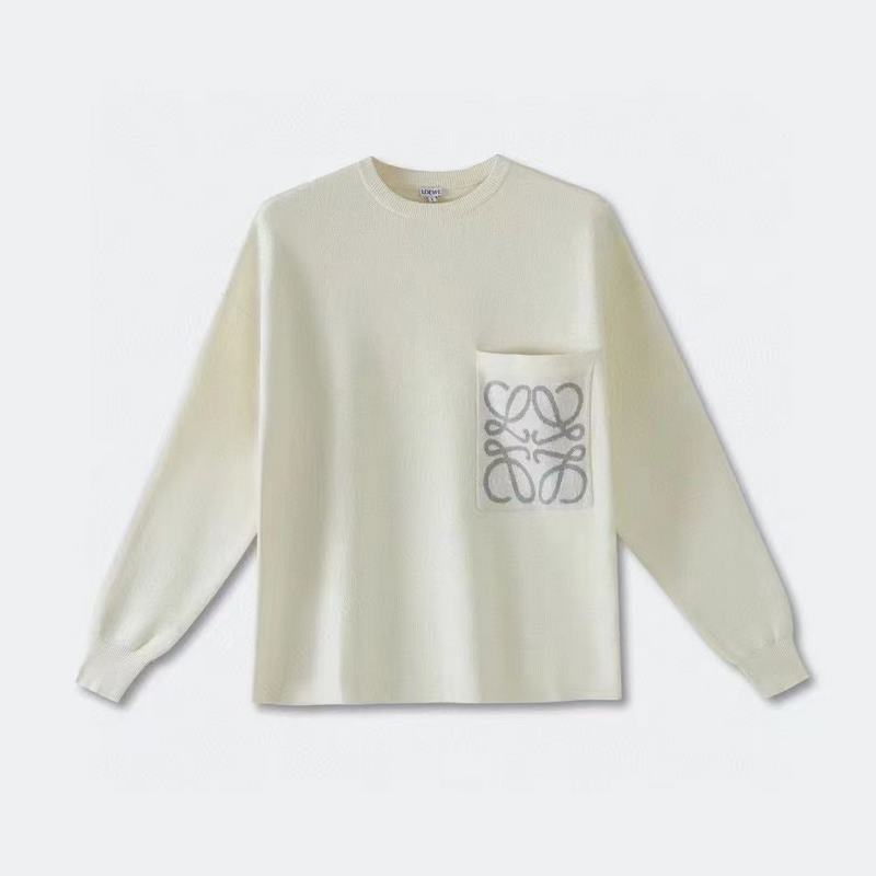 LOEWE口袋提花毛衣 面料選擇： 選用49%粘纖43%棉和少量錦綸和氨綸織成。