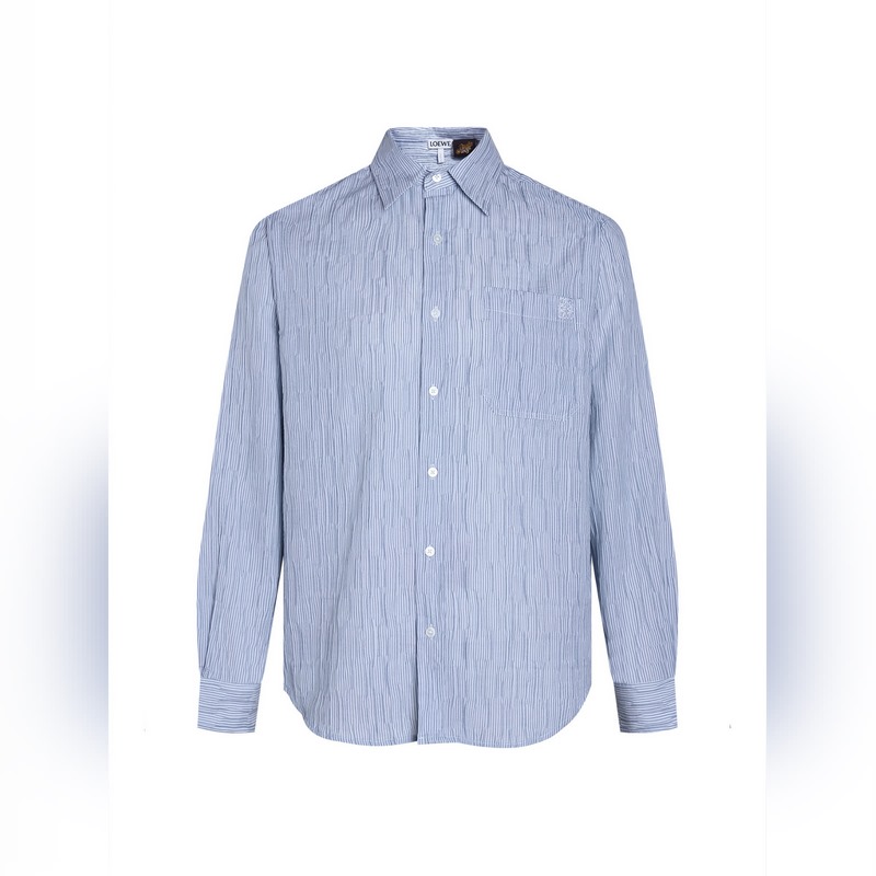 羅意威 。LOEWE 26ss輕質紋理條紋刺繡襯衫 正品5609購入 定制全棉