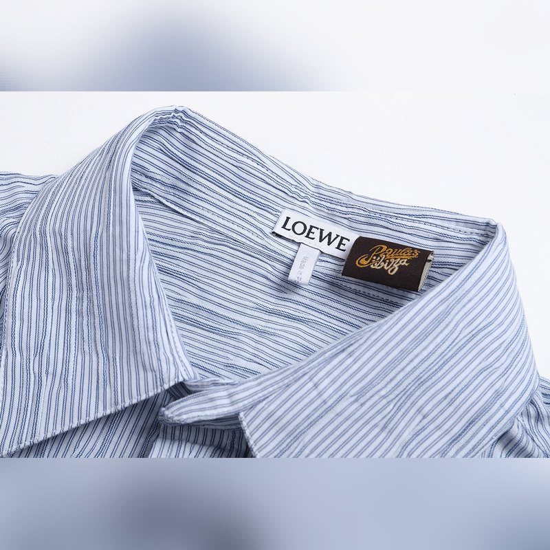 羅意威 。LOEWE 26ss輕質紋理條紋刺繡襯衫 正品5609購入 定制全棉