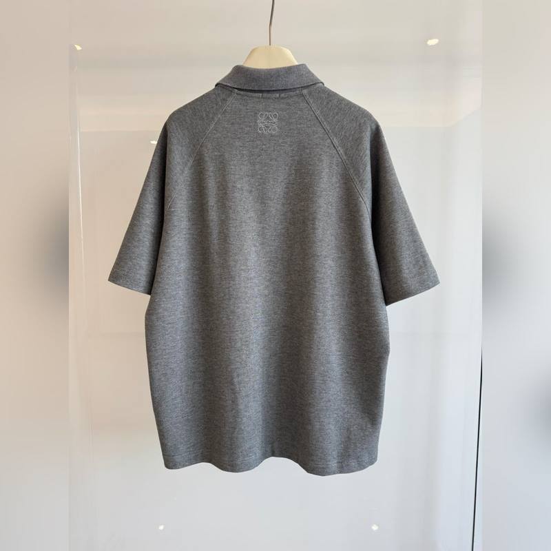 LOEWE 羅意威新款寬松POLO 珠地複合面料 拼接剪裁上身自帶線條感 時尚寬