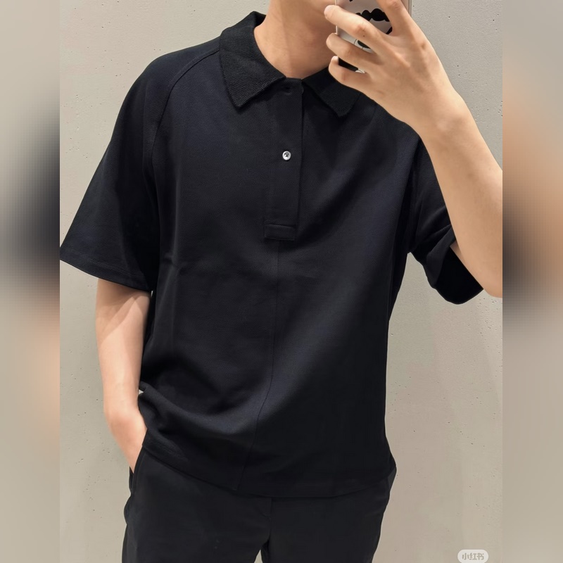 LOEWE 羅意威新款寬松POLO 珠地複合面料 拼接剪裁上身自帶線條感 時尚寬