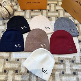Lv路易威登專櫃貨，針織毛線帽，男女同款 正品開模，7色