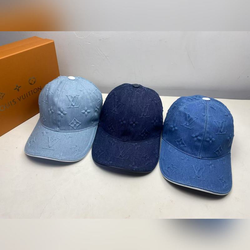 新款配盒子布袋，LV(路易威登)新款原單棒球帽，牛仔壓花，專櫃1：1開模訂制，原