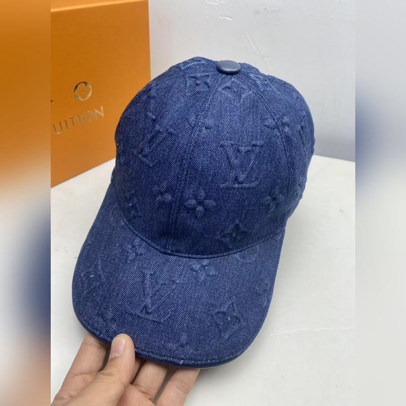 新款配盒子布袋，LV(路易威登)新款原單棒球帽，牛仔壓花，專櫃1：1開模訂制，原