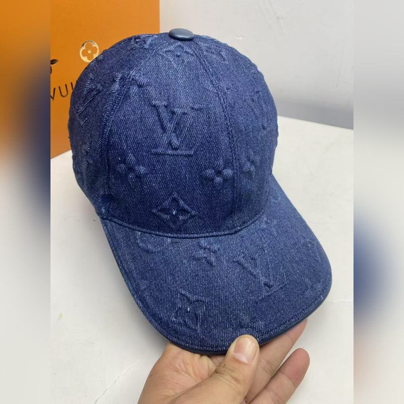 新款配盒子布袋，LV(路易威登)新款原單棒球帽，牛仔壓花，專櫃1：1開模訂制，原