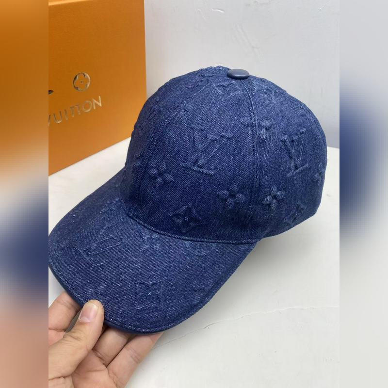 新款配盒子布袋，LV(路易威登)新款原單棒球帽，牛仔壓花，專櫃1：1開模訂制，原