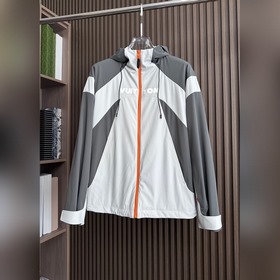 (淺灰~)LVLouis Vuitton25FW秋冬新款戶外連帽棉服沖鋒衣 進口