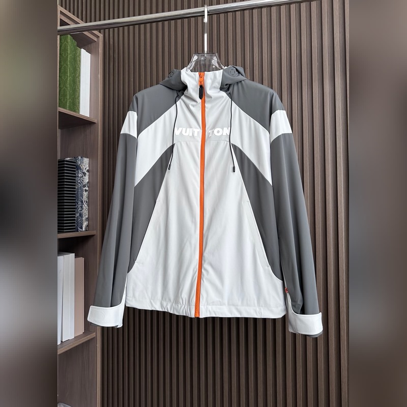 (淺灰~)LVLouis Vuitton25FW秋冬新款戶外連帽棉服沖鋒衣 進口