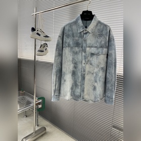 -Louis Vuitton 條紋水墨渲染印花丹甯牛仔長袖襯衫外套 定制高克