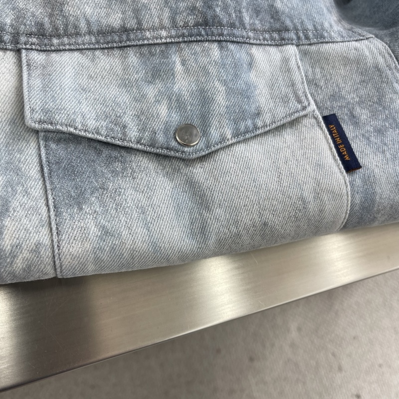 -Louis Vuitton 條紋水墨渲染印花丹甯牛仔長袖襯衫外套 定制高克