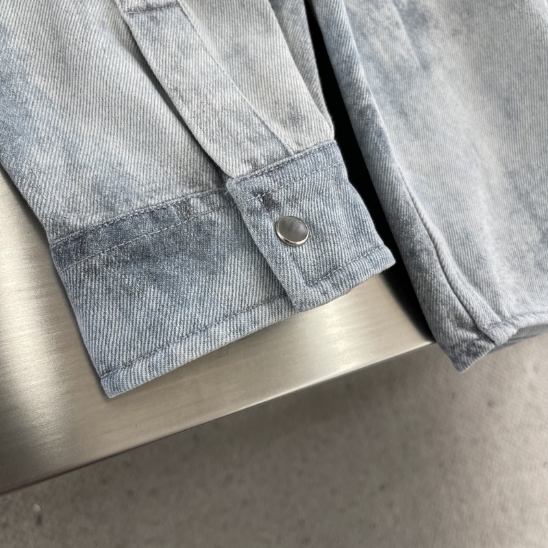 -Louis Vuitton 條紋水墨渲染印花丹甯牛仔長袖襯衫外套 定制高克