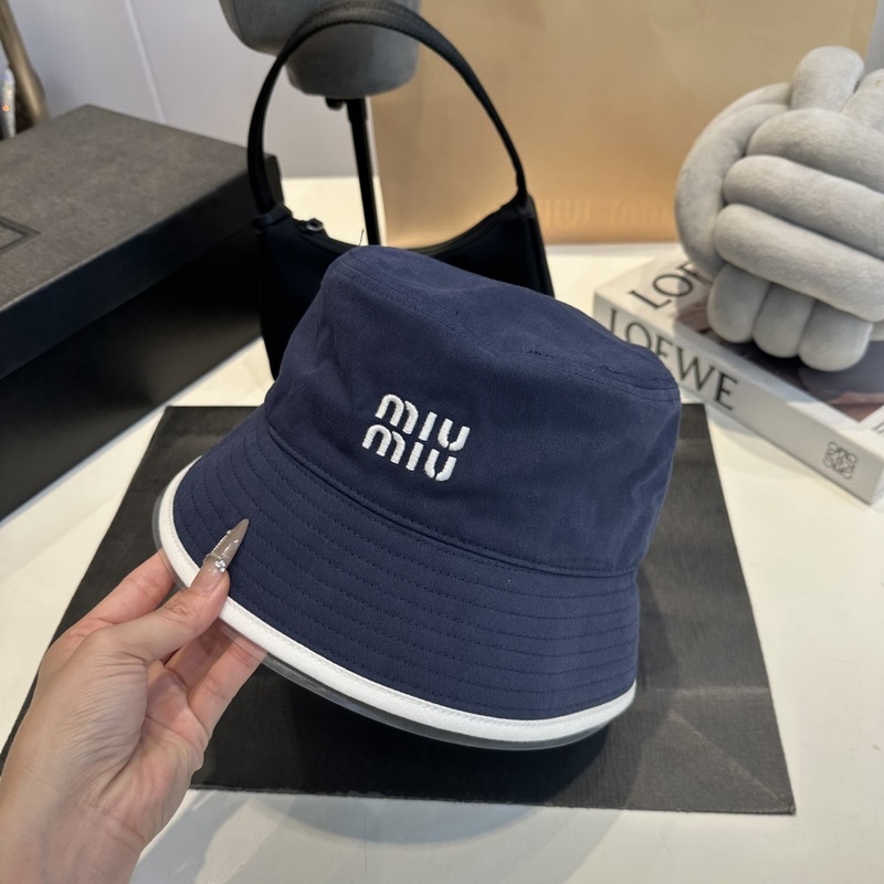 miumiu繆繆26ss新款帆布漁夫帽 雙面學院風漁夫帽，清新文藝配包裝