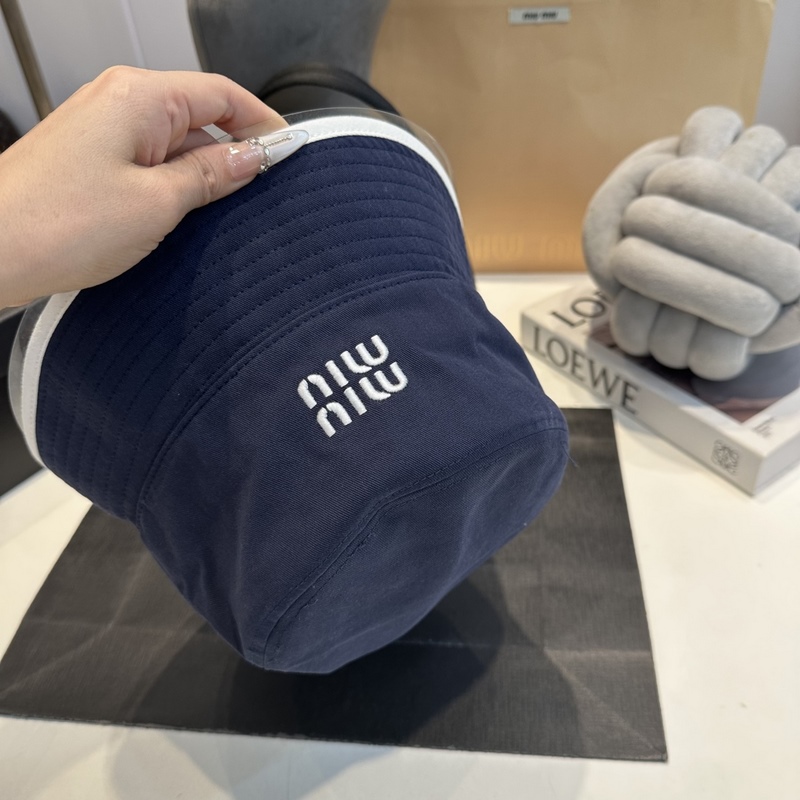 miumiu繆繆26ss新款帆布漁夫帽 雙面學院風漁夫帽，清新文藝配包裝