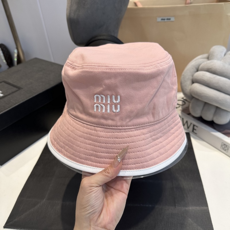 miumiu繆繆26ss新款帆布漁夫帽 雙面學院風漁夫帽，清新文藝配包裝