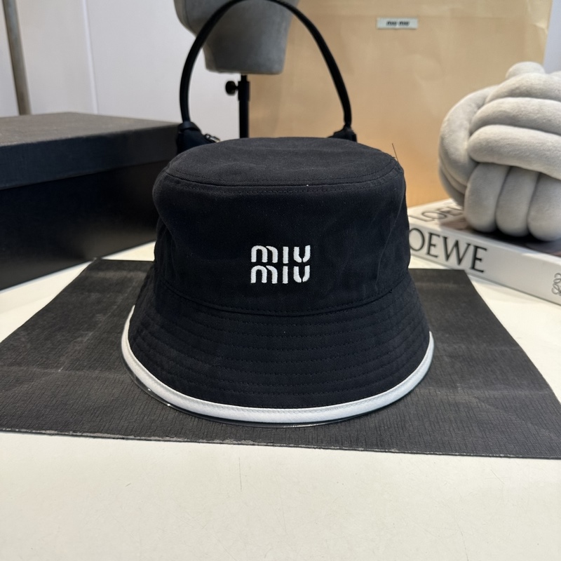 miumiu繆繆26ss新款帆布漁夫帽 雙面學院風漁夫帽，清新文藝配包裝