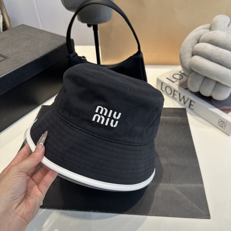 miumiu繆繆26ss新款帆布漁夫帽 雙面學院風漁夫帽，清新文藝配包裝