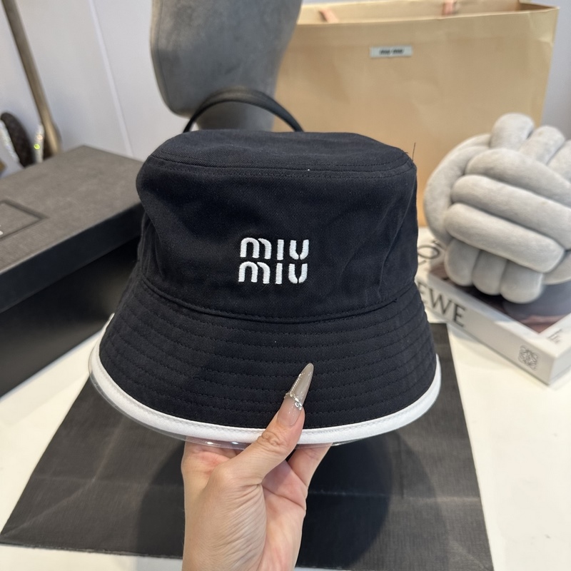 miumiu繆繆26ss新款帆布漁夫帽 雙面學院風漁夫帽，清新文藝配包裝