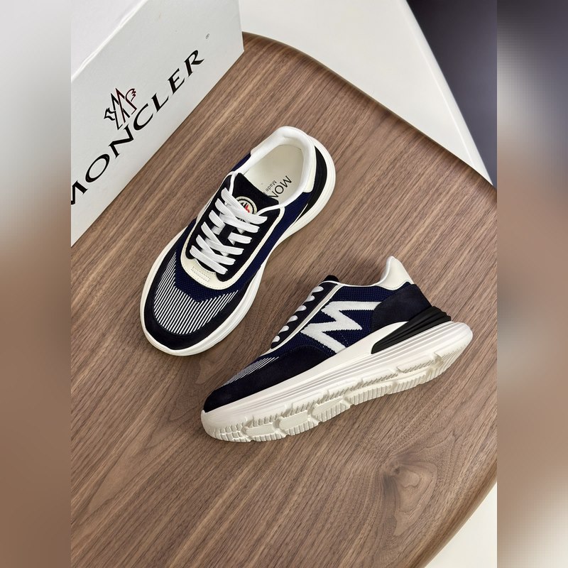 Moncler蒙口 男鞋運(yùn)動鞋，進(jìn)口牛皮面、氯丁橡膠 各種材質(zhì)拼接打造，鞋面采用