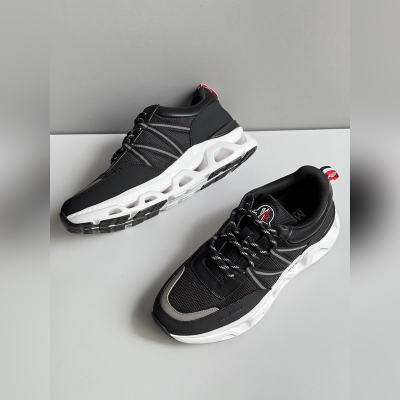 Moncler蒙口 男鞋運動鞋，進口牛皮面、氯丁橡膠 各種材質拼接打造，鞋面采用