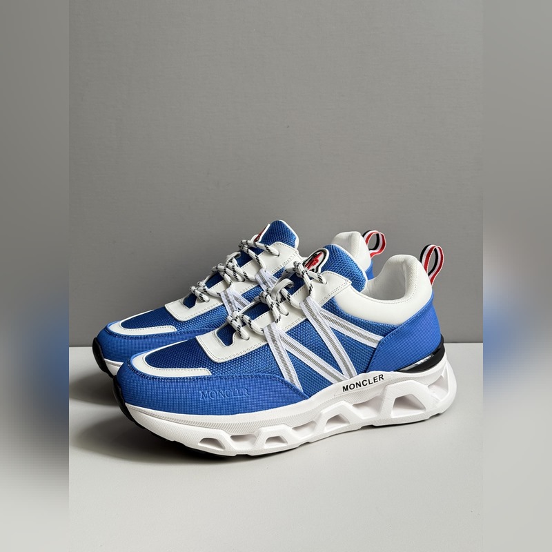 Moncler蒙口 男鞋運動鞋，進口牛皮面、氯丁橡膠 各種材質拼接打造，鞋面采用