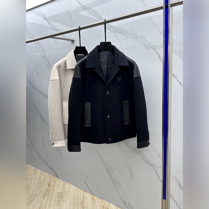 Prada普拉達 2026P家翻領款自帶複古時尚情懷的一款吸睛時尚單品時尚拼皮休