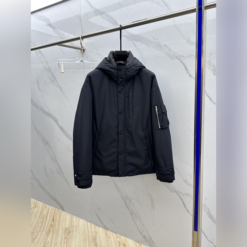 羽絨服 Prada*普拉達 2026秋冬新款男士連帽羽絨服外套，高定面料 國標9