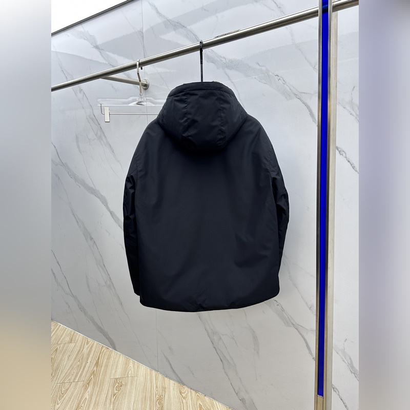 羽絨服 Prada*普拉達 2026秋冬新款男士連帽羽絨服外套，高定面料 國標9