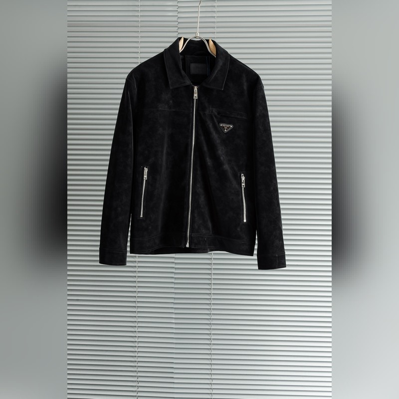 Prada 普拉達 2026FW新品進口仿麂皮絨面料經典翻領男士夾克外套#Ken