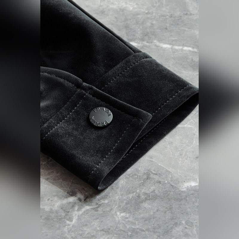 Prada 普拉達 2026FW新品進口仿麂皮絨面料經典翻領男士夾克外套#Ken