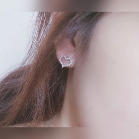 高版本，下血本 采用5A高碳鑽，蒂芙尼愛心心形耳釘 定制獨(dú)家精切160道切割工藝