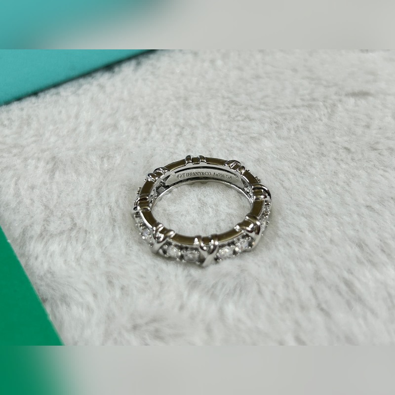 蒂芙尼 Tiffany 十六石交叉戒指 碼數：6-9號