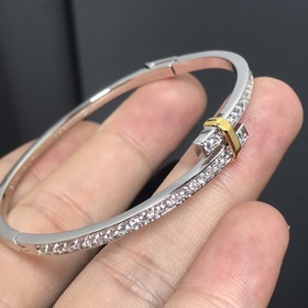 蒂芙尼手鐲 新品EDGE滿鑽分色手鐲