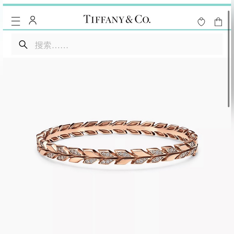 Tiffany 蒂芙尼 新款Paper Flowers花韻系列 葉子 手鐲 電鍍