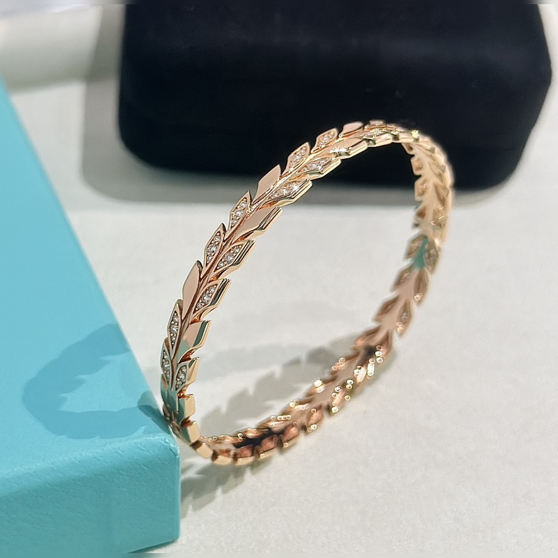 Tiffany 蒂芙尼 新款Paper Flowers花韻系列 葉子 手鐲 電鍍