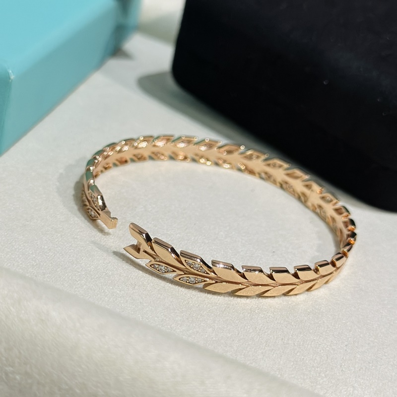 Tiffany 蒂芙尼 新款Paper Flowers花韻系列 葉子 手鐲 電鍍