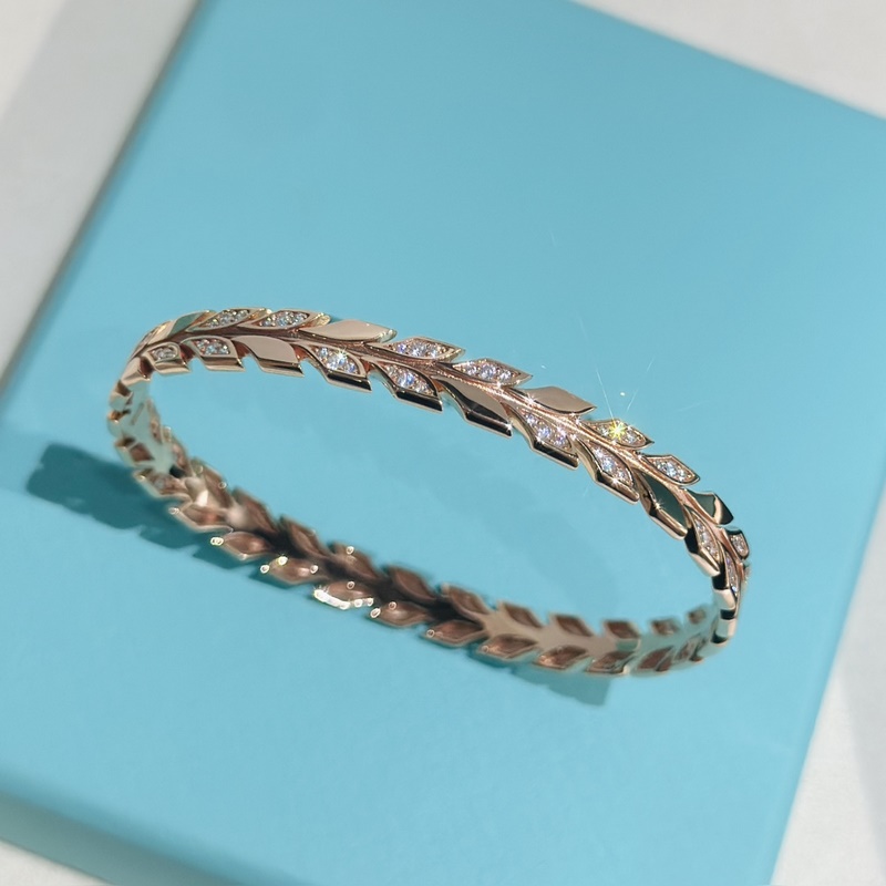 Tiffany 蒂芙尼 新款Paper Flowers花韻系列 葉子 手鐲 電鍍