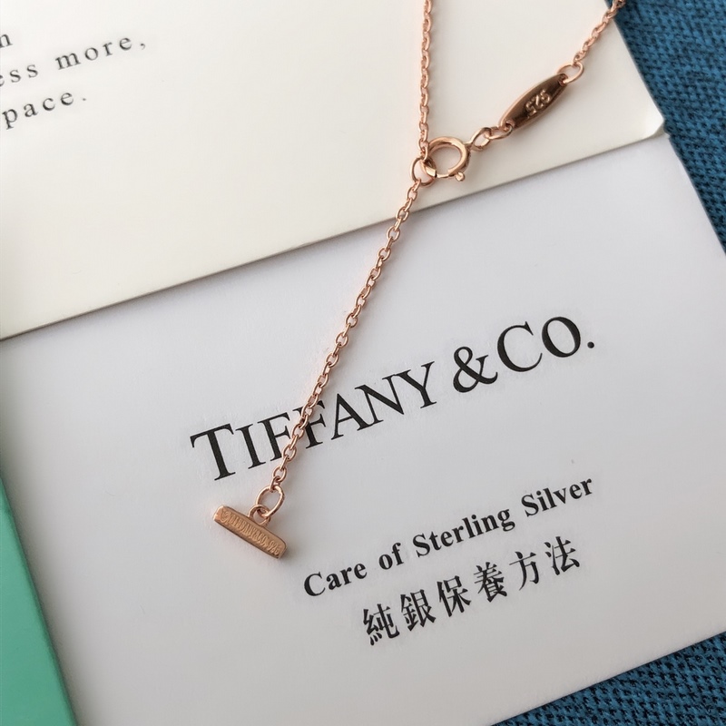 蒂芙尼，tiffany微笑鑲鑽項鍊鎖骨鍊笑臉吊墜鍊送女友禮物 中號滿鑽
