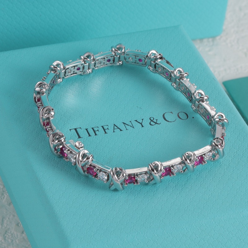 Tiffany 蒂芙尼手鍊項鍊蒂芙尼套裝 項鍊 +手鍊