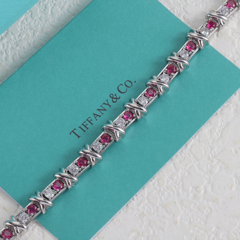 Tiffany 蒂芙尼手鍊項鍊蒂芙尼套裝 項鍊 +手鍊