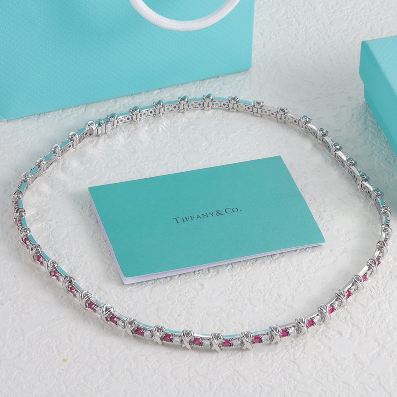 Tiffany 蒂芙尼手鍊項鍊蒂芙尼套裝 項鍊 +手鍊