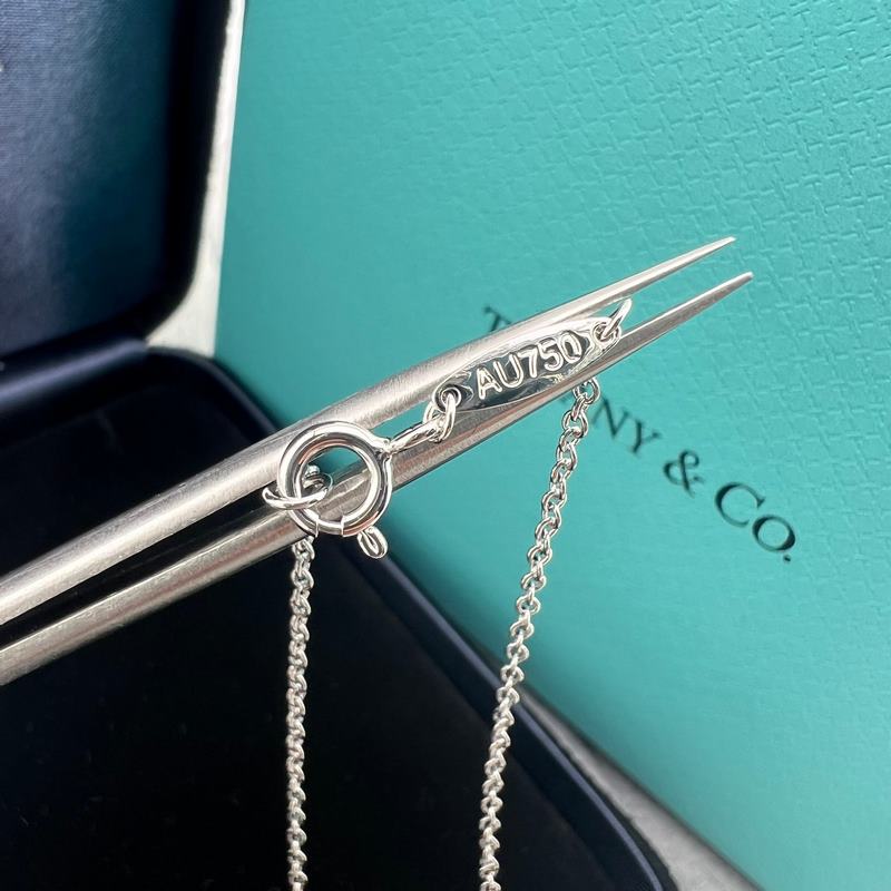 Tiffany 蒂芙尼 拼色交叉微笑項鍊